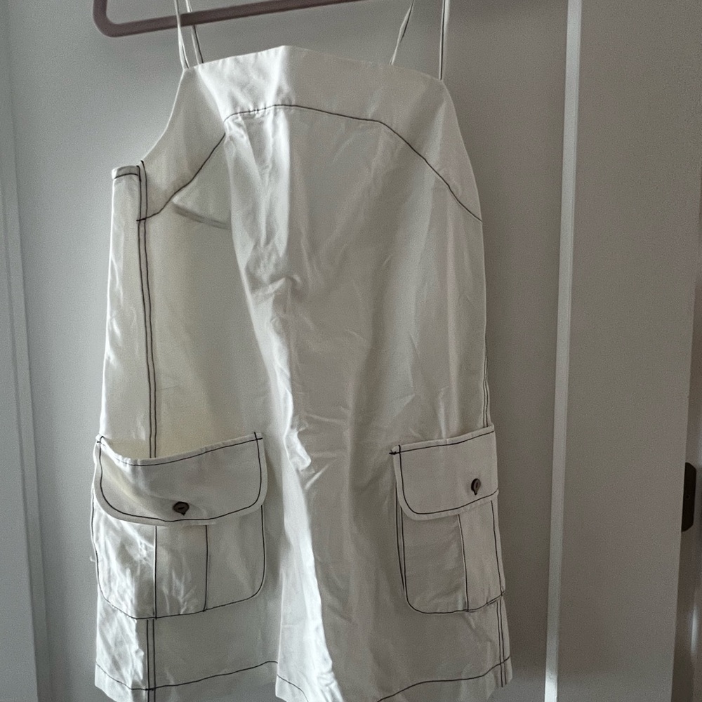 Free People White Dress with Button Accents